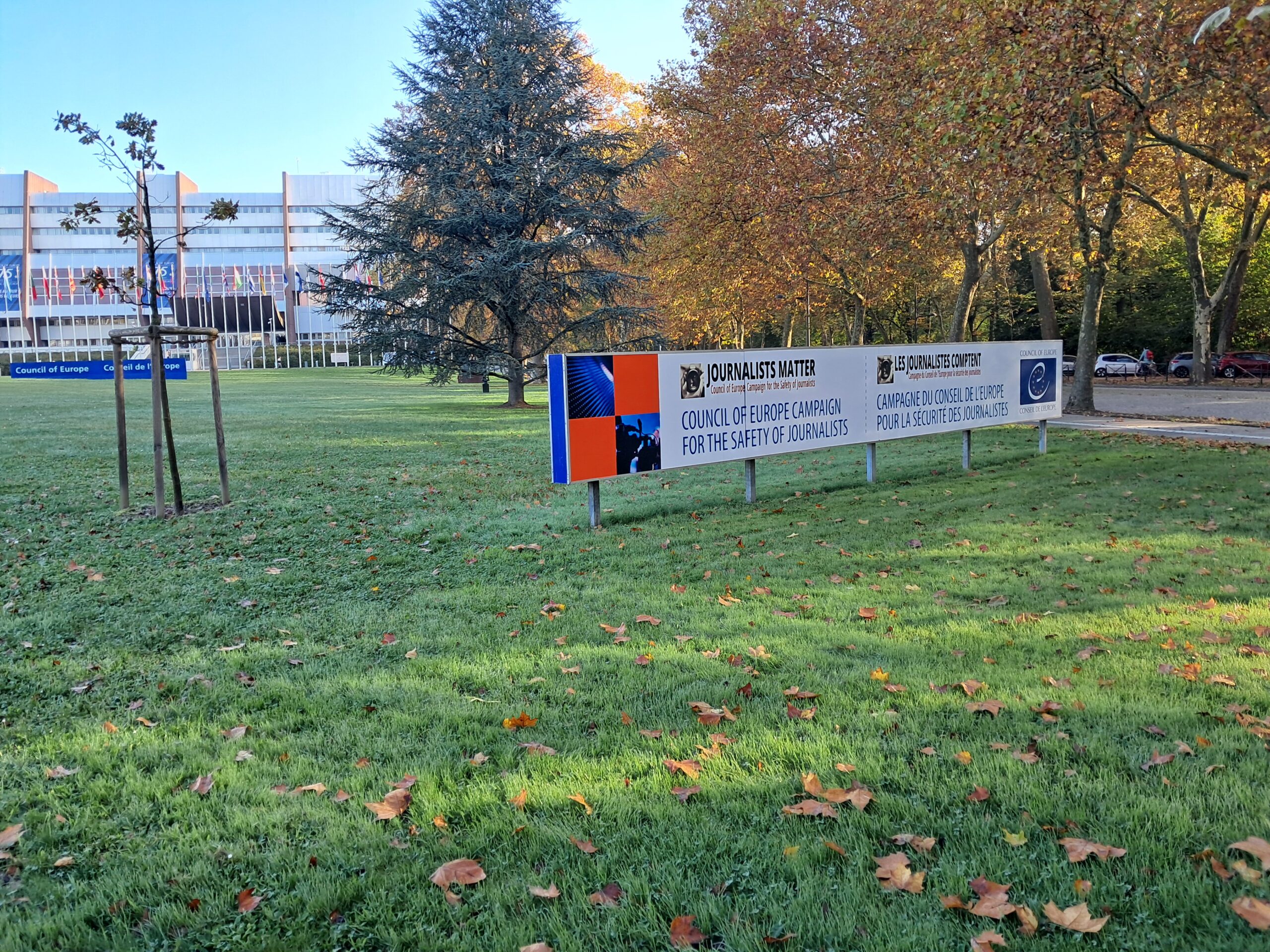 Foto von der Wiese vor dem Council of Europe